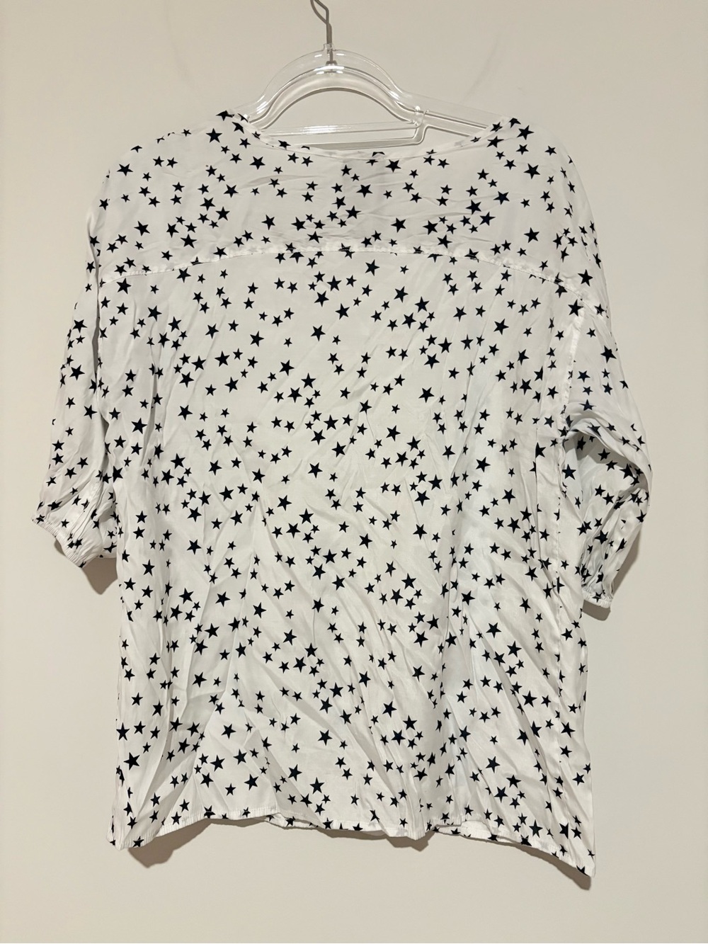 Alice Ritter Brooklyn star print 3/4 sleeve top white size medium - Picture 2 of 6
